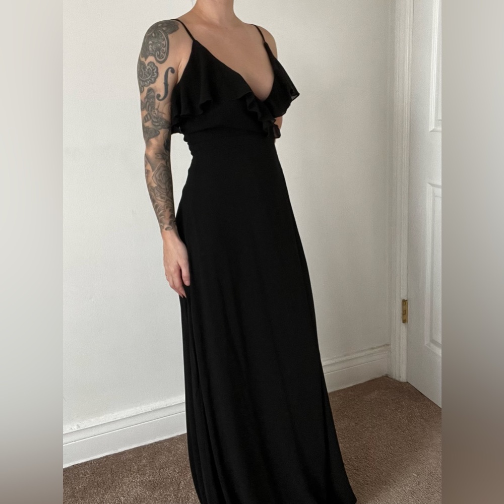 Tobi Black Floor Length Wrap Dress XS